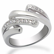 Load image into Gallery viewer, LO2068 - Rhodium Brass Ring with AAA Grade CZ  in Clear