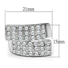 Load image into Gallery viewer, LO2095 - Rhodium Brass Ring with Top Grade Crystal  in Clear