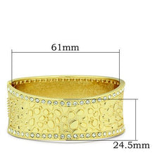 Load image into Gallery viewer, LO2119 - Flash Gold White Metal Bangle with Top Grade Crystal  in Clear