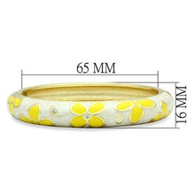 Load image into Gallery viewer, LO2141 - Flash Gold White Metal Bangle with Top Grade Crystal  in Clear