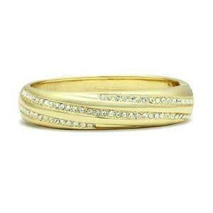 LO2150 - Flash Gold White Metal Bangle with Top Grade Crystal  in Clear