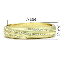 Cargar imagen en el visor de la galería, LO2150 - Flash Gold White Metal Bangle with Top Grade Crystal  in Clear