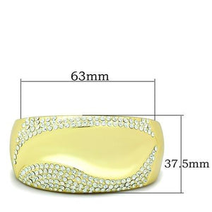 LO2155 - Flash Gold White Metal Bangle with Top Grade Crystal  in Clear