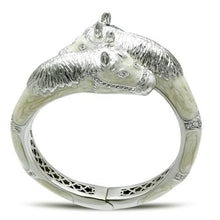 Load image into Gallery viewer, LO2266 - Rhodium Brass Bangle with AAA Grade CZ  in Clear