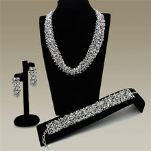 Load image into Gallery viewer, LO2344 - Rhodium Brass Jewelry Sets with AAA Grade CZ  in Clear
