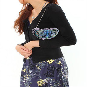 LO2367 - Ruthenium White Metal Clutch with Top Grade Crystal  in Multi Color
