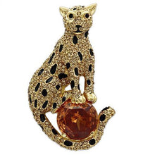 Load image into Gallery viewer, LO2399 - Gold White Metal Brooches with AAA Grade CZ  in Champagne