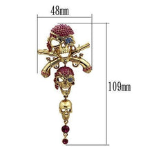 Load image into Gallery viewer, LO2416 - Gold White Metal Brooches with Top Grade Crystal  in Multi Color