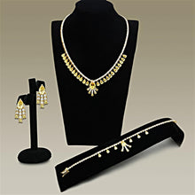 Cargar imagen en el visor de la galería, LO2429 - Gold Brass Jewelry Sets with AAA Grade CZ  in Topaz