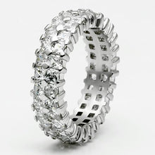 Load image into Gallery viewer, LO2431 - Rhodium Brass Ring with AAA Grade CZ  in Clear