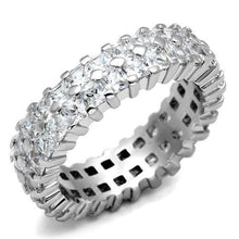 Load image into Gallery viewer, LO2431 - Rhodium Brass Ring with AAA Grade CZ  in Clear
