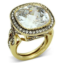Load image into Gallery viewer, LO2436 - Gold Brass Ring with AAA Grade CZ  in Clear