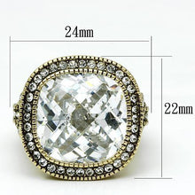 Cargar imagen en el visor de la galería, LO2436 - Gold Brass Ring with AAA Grade CZ  in Clear