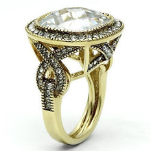 Cargar imagen en el visor de la galería, LO2436 - Gold Brass Ring with AAA Grade CZ  in Clear