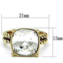 Cargar imagen en el visor de la galería, LO2447 - Gold Brass Ring with AAA Grade CZ  in Clear