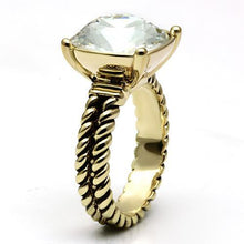 Load image into Gallery viewer, LO2447 - Gold Brass Ring with AAA Grade CZ  in Clear
