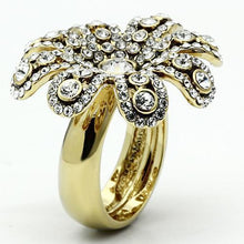 Cargar imagen en el visor de la galería, LO2465 - Gold Brass Ring with Top Grade Crystal  in Clear