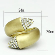 Cargar imagen en el visor de la galería, LO2466 - Gold &amp; Brush Brass Ring with Top Grade Crystal  in Clear