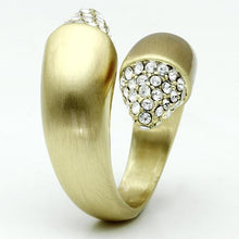 Load image into Gallery viewer, LO2466 - Gold &amp; Brush Brass Ring with Top Grade Crystal  in Clear