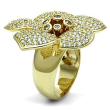 Load image into Gallery viewer, LO2484 - Gold Brass Ring with AAA Grade CZ  in Champagne