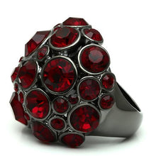 Load image into Gallery viewer, LO2501 - Ruthenium Brass Ring with Top Grade Crystal  in Siam