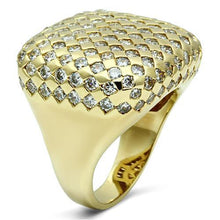Cargar imagen en el visor de la galería, LO2516 - Gold Brass Ring with AAA Grade CZ  in Clear