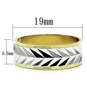 LO2602 - Gold+Rhodium Brass Ring with No Stone
