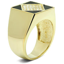 Cargar imagen en el visor de la galería, LO2608 - Gold Brass Ring with AAA Grade CZ  in Clear