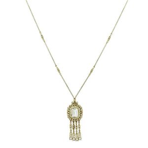 LO2626 - Gold Brass Necklace with Top Grade Crystal  in Clear