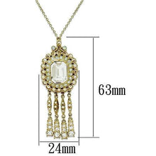 Load image into Gallery viewer, LO2626 - Gold Brass Necklace with Top Grade Crystal  in Clear