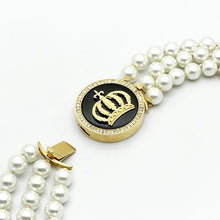 Cargar imagen en el visor de la galería, LO2644 - Gold Brass Necklace with Semi-Precious Onyx in Jet