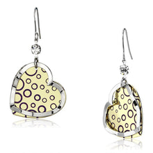 Load image into Gallery viewer, LO2694 - Gold+Rhodium Iron Earrings with Top Grade Crystal  in Clear
