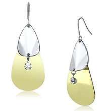 Load image into Gallery viewer, LO2696 - Gold+Rhodium Iron Earrings with Top Grade Crystal  in Clear