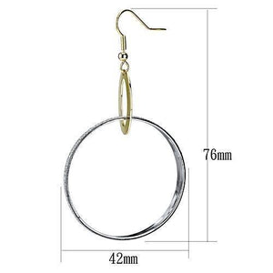 LO2706 - Reverse Two-Tone Iron Earrings with No Stone
