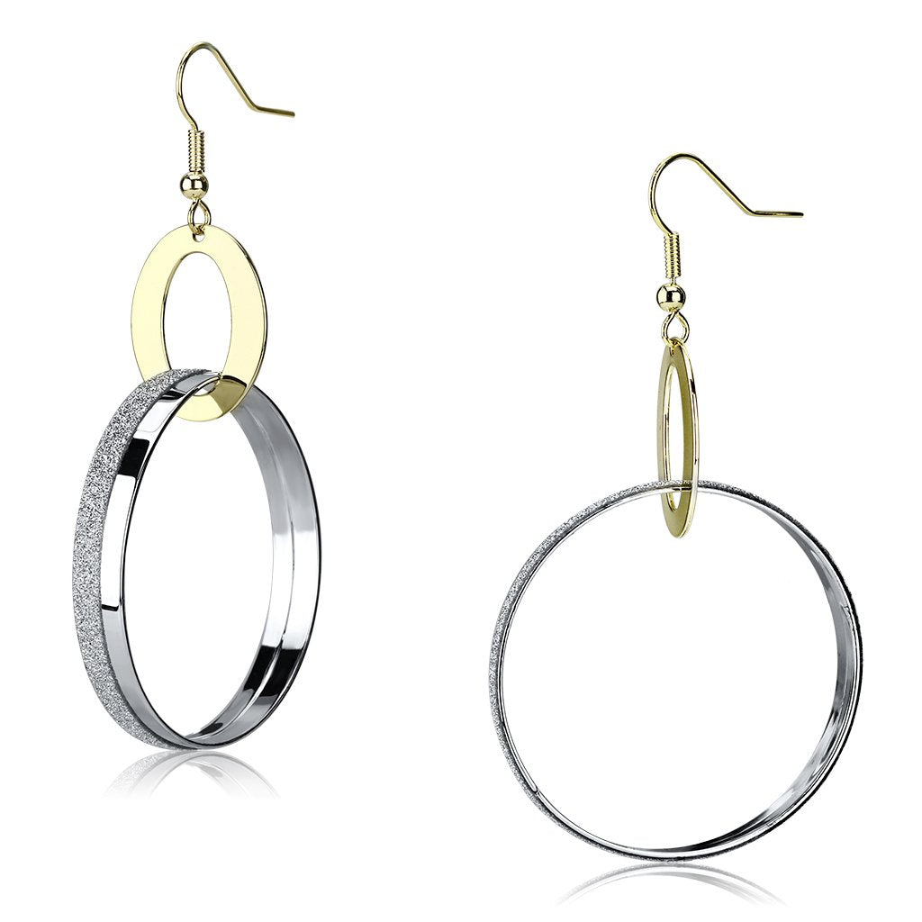 LO2706 - Reverse Two-Tone Iron Earrings with No Stone