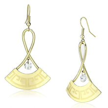 Load image into Gallery viewer, LO2707 - Gold Iron Earrings with AAA Grade CZ  in Clear