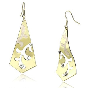 LO2710 - Gold Iron Earrings with Top Grade Crystal  in Clear