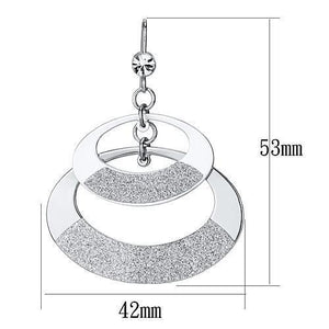 LO2714 - Matte Rhodium & Rhodium Iron Earrings with Top Grade Crystal  in Clear