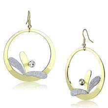 Load image into Gallery viewer, LO2715 - Gold Iron Earrings with Top Grade Crystal  in Clear