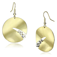 Load image into Gallery viewer, LO2742 - Matte Gold &amp; Gold Iron Earrings with Top Grade Crystal  in Clear