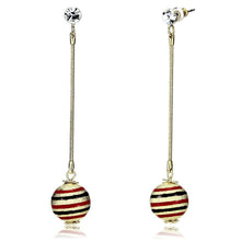 Load image into Gallery viewer, LO2748 - Gold Iron Earrings with Top Grade Crystal  in Clear