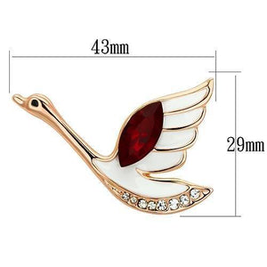 LO2762 - Flash Rose Gold White Metal Brooches with Top Grade Crystal  in Siam
