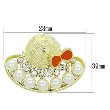 Load image into Gallery viewer, LO2764 - Flash Gold White Metal Brooches with Synthetic Pearl in White