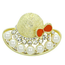 Cargar imagen en el visor de la galería, LO2764 - Flash Gold White Metal Brooches with Synthetic Pearl in White