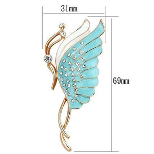 LO2772 - Flash Rose Gold White Metal Brooches with Top Grade Crystal  in Clear