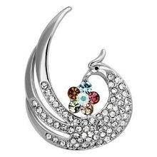 Load image into Gallery viewer, LO2773 - Imitation Rhodium White Metal Brooches with Top Grade Crystal  in Multi Color