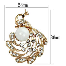 Load image into Gallery viewer, LO2778 - Flash Rose Gold White Metal Brooches with Synthetic Pearl in White