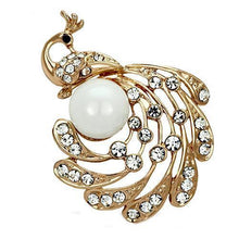 Load image into Gallery viewer, LO2778 - Flash Rose Gold White Metal Brooches with Synthetic Pearl in White