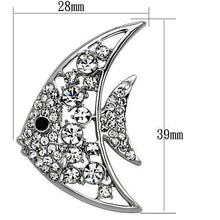 Load image into Gallery viewer, LO2786 - Imitation Rhodium White Metal Brooches with Top Grade Crystal  in Clear