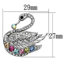 Load image into Gallery viewer, LO2788 - Imitation Rhodium White Metal Brooches with Top Grade Crystal  in Multi Color